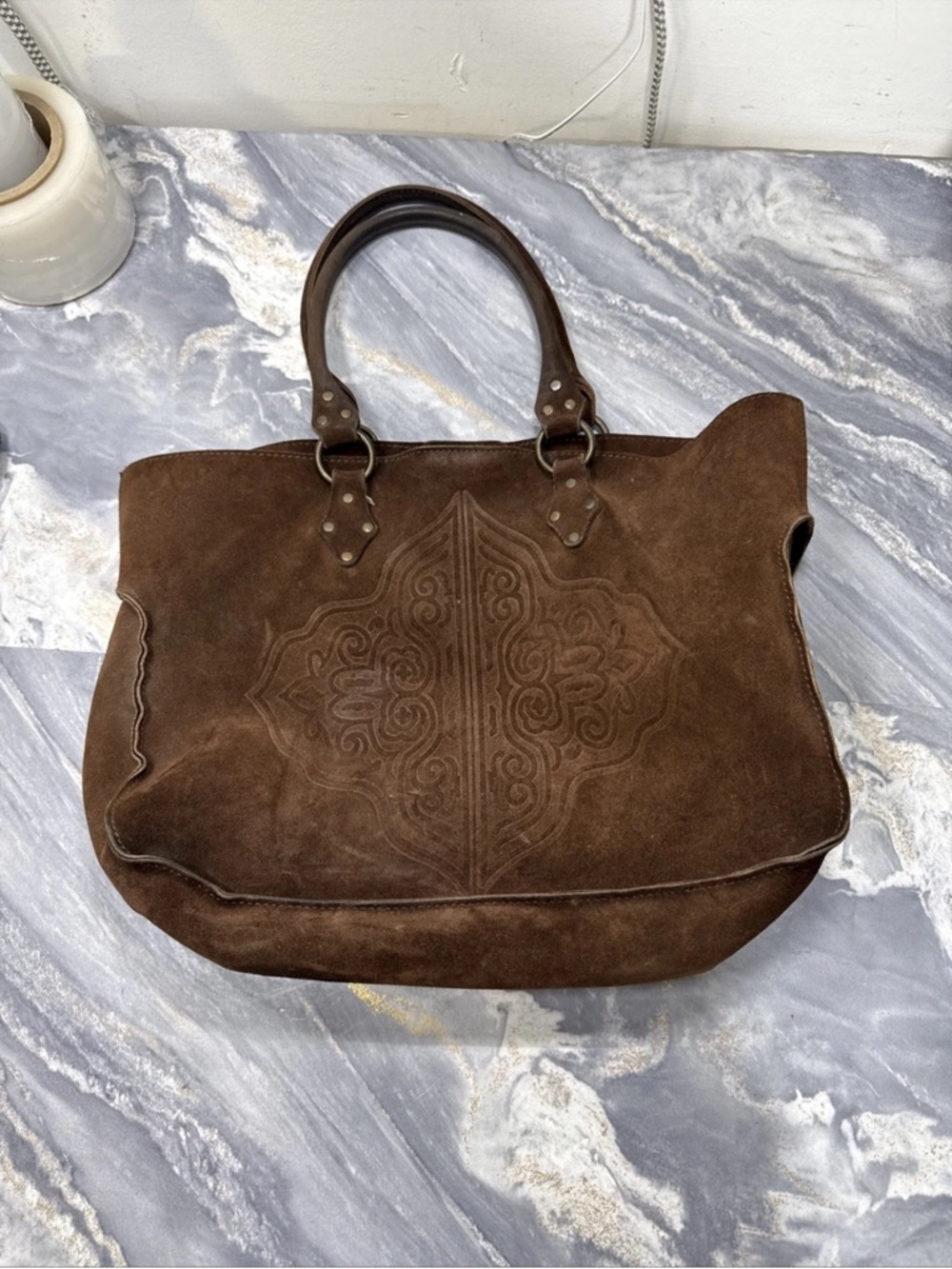 Sundance Suede Hobo Shoulder  Brown Made in Italy